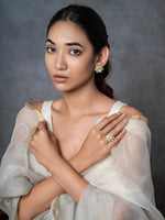 Classique Polki Flower Silver Stud Earring