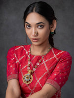Indo-Western Fusion  Pendant Silver Necklace