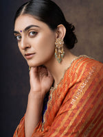 Padmini, Floral  kundan Silver Earring
