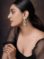 Shimmering Polki Silver Danglers