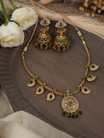 Green Onyx Temple Necklace Set
