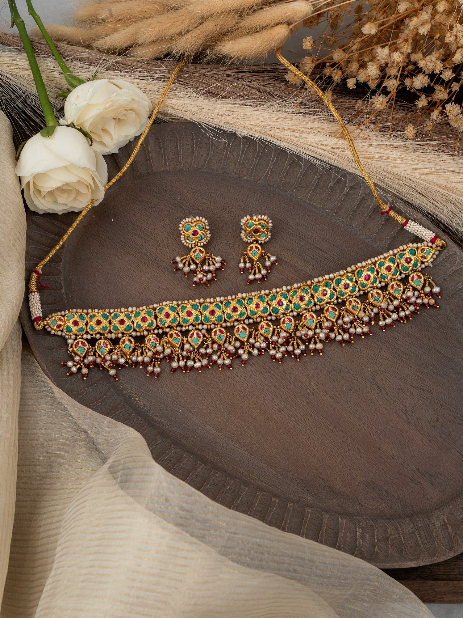 Firoza Jadau Kundan Choker Set