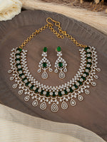 Green Onyx Polki & Diamond Necklace Set | 92.5 Silver with Premium Gold Plating