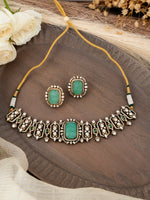 Elegant Polki & Diamond Necklace and Earrings Set | 92.5 Silver with Gold Plating