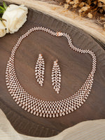 Gold Plated Diamond-Set Necklace & Earrings in 92.5 Silver – Bridal & Occasion Jewelry