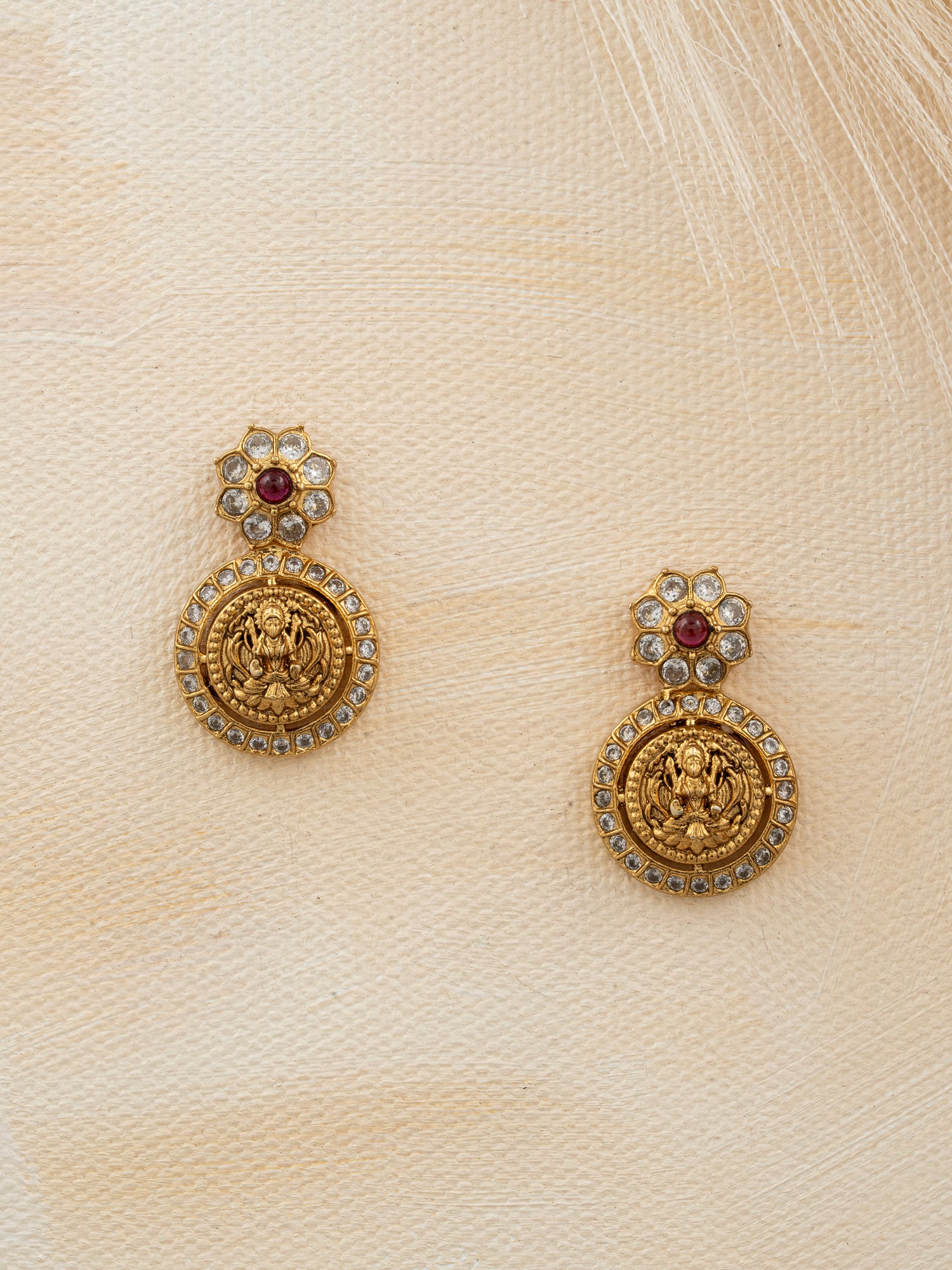 Gold Toned Temple Earrings