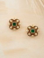Floral Polki & Diamond Studs