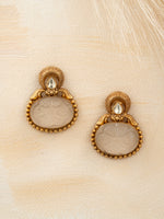 Floral Rose Quartz Studs