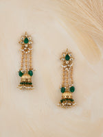 Emerald Droplet Jhumkhas