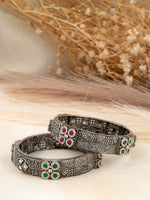 Gorgeous Antique Silver Tone Bangle Set