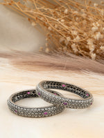 Gorgeous Antique Silver Tone Bangle Set