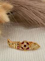 Jadau Kundan Adjustable Ring – 92.5 Silver Gold Plated