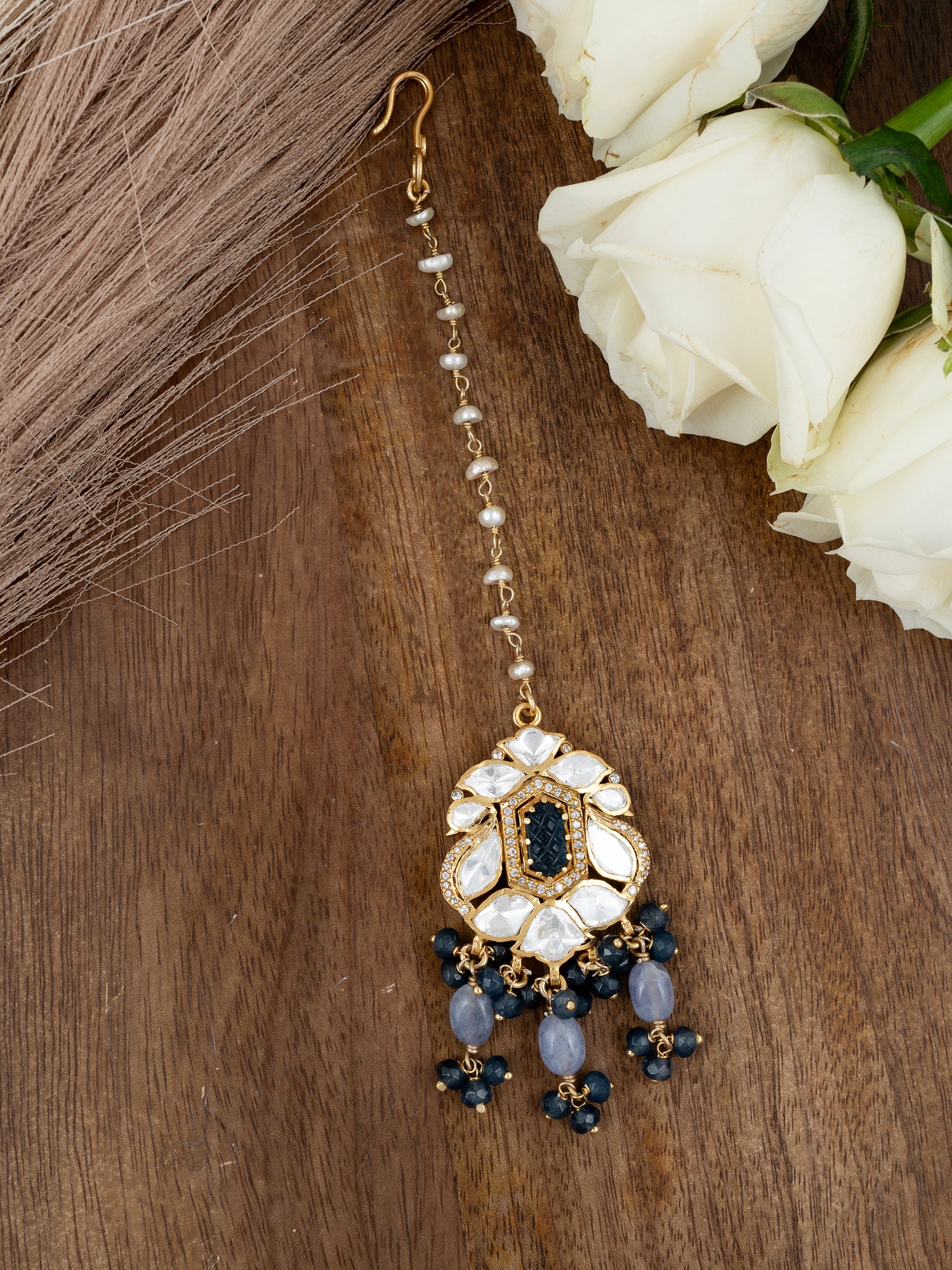 Chandira 92.5 Silver Maang Tikka