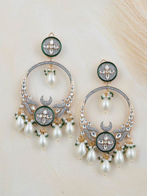 IMITATION Dimond Chand Bali Earring