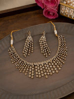 White Color Gold Plated Faux Diamond Necklace Se