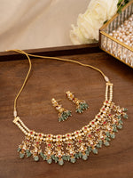 Multicolor Gold Plated Jadau Kundan Necklace Set