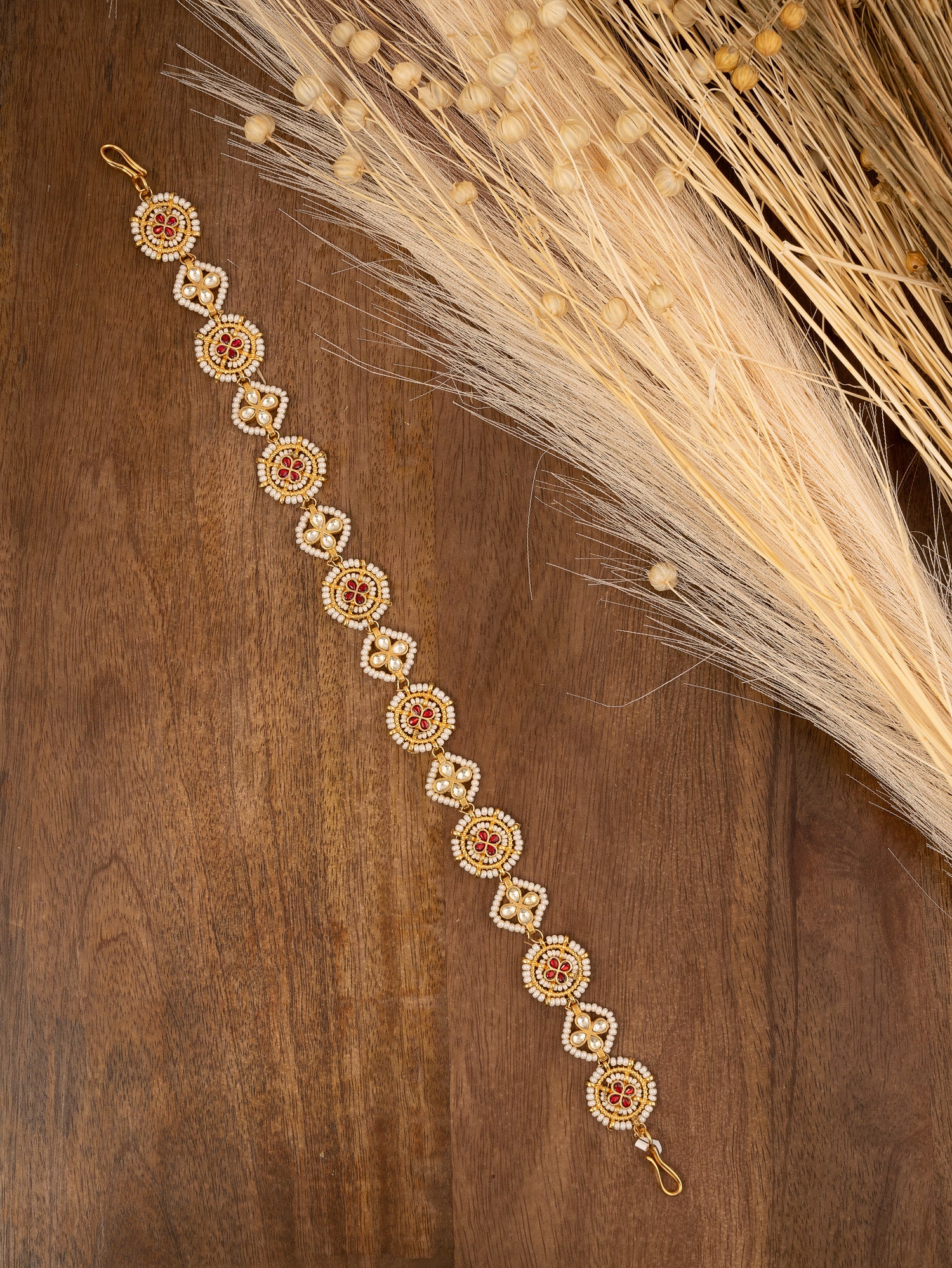 Gold Plated Jadau Kundan Sheeshphool