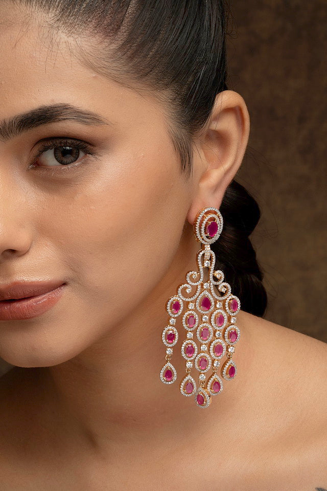 Ira Ruby Diamond Earrings