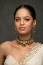 Multicolor Gold Plated Jadau Kundan Necklace Set