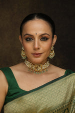 Gold Plated Jadau Kundan Bridal Necklace Set