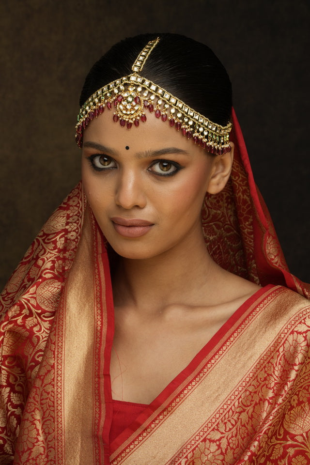 Gold Plated Jadau Kundan Mathapatti