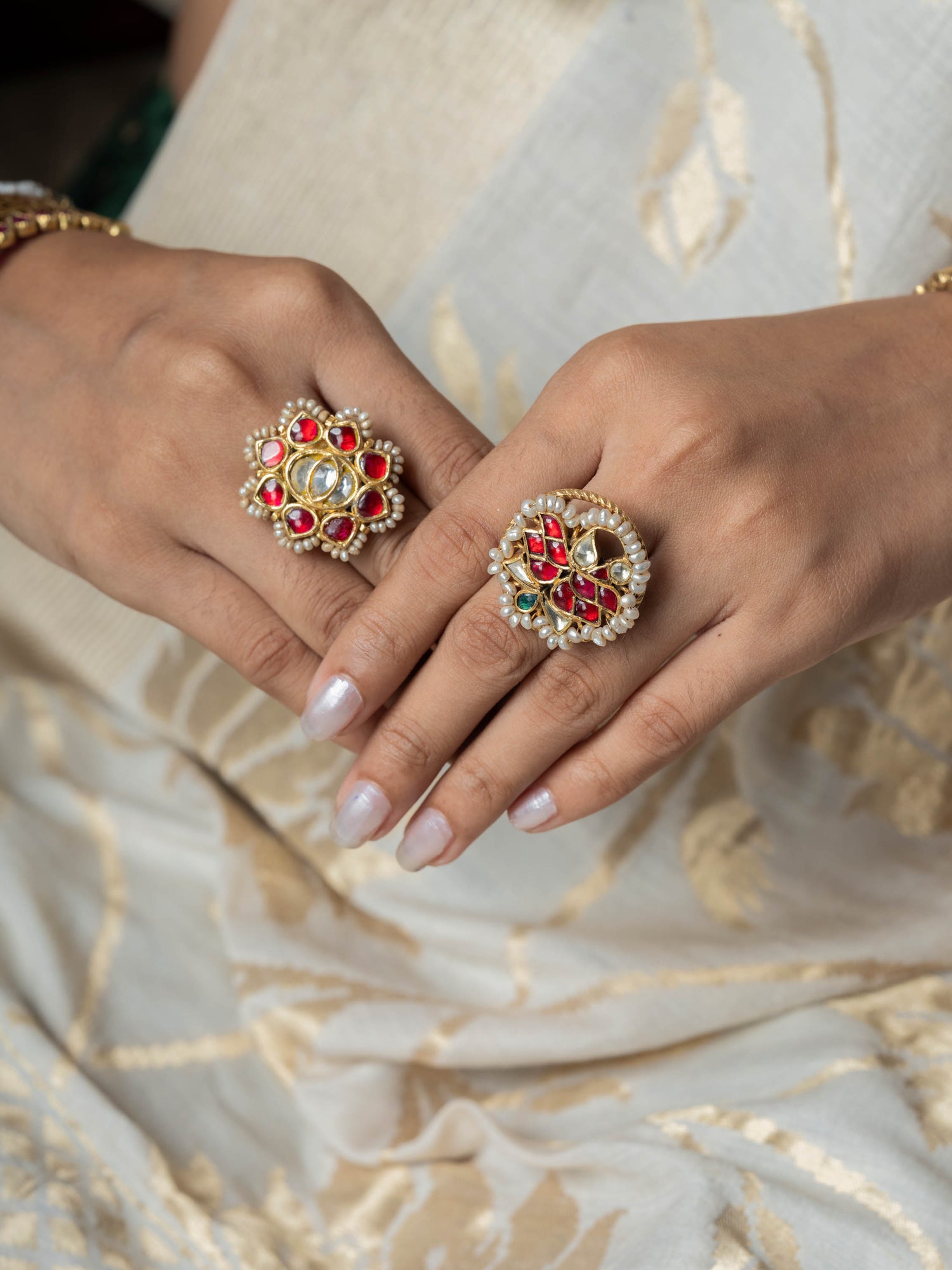 Royal Red flower Silver RING