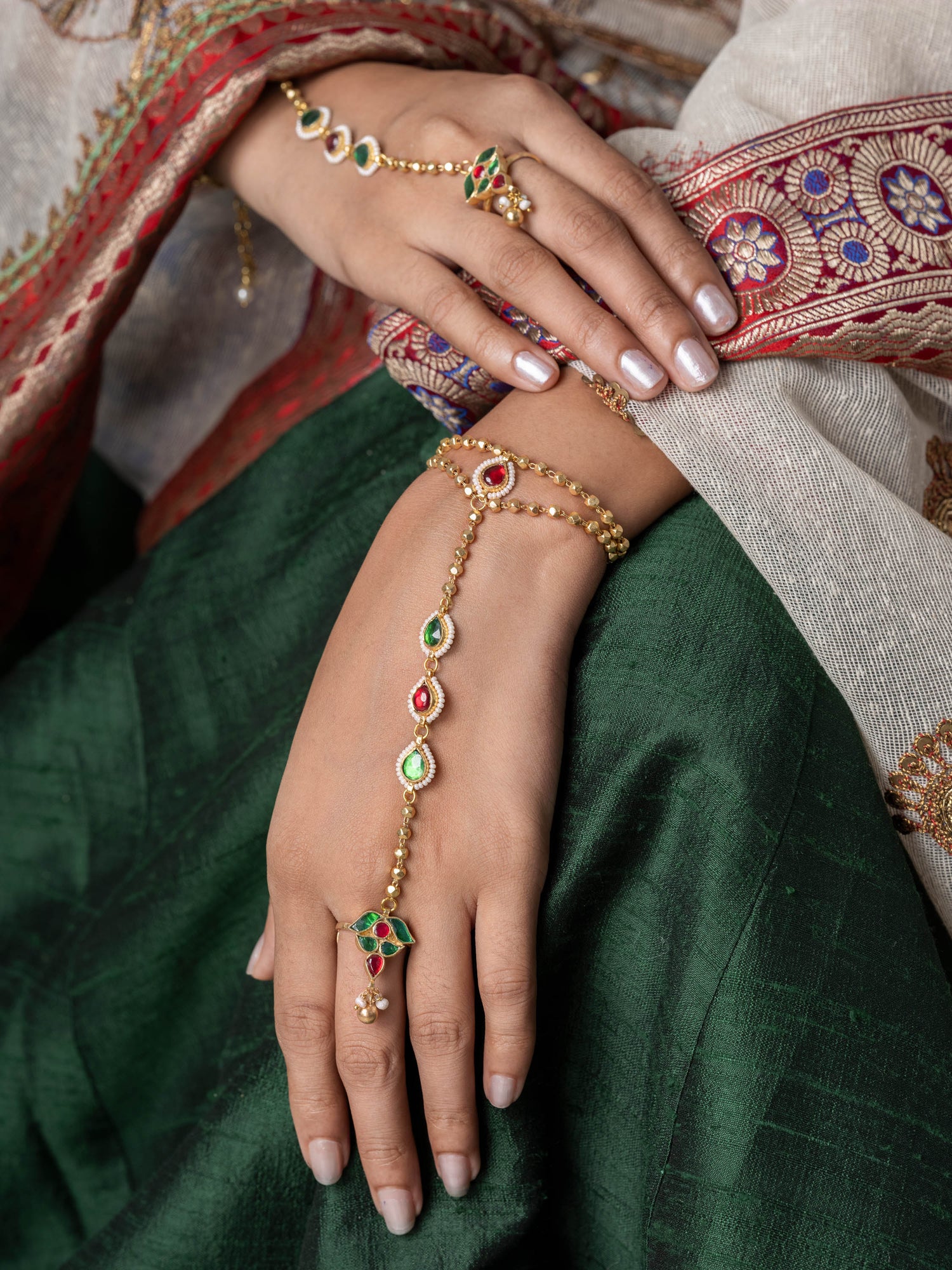 Dainty & Elegant Sangeet Silver Ring Bracelets