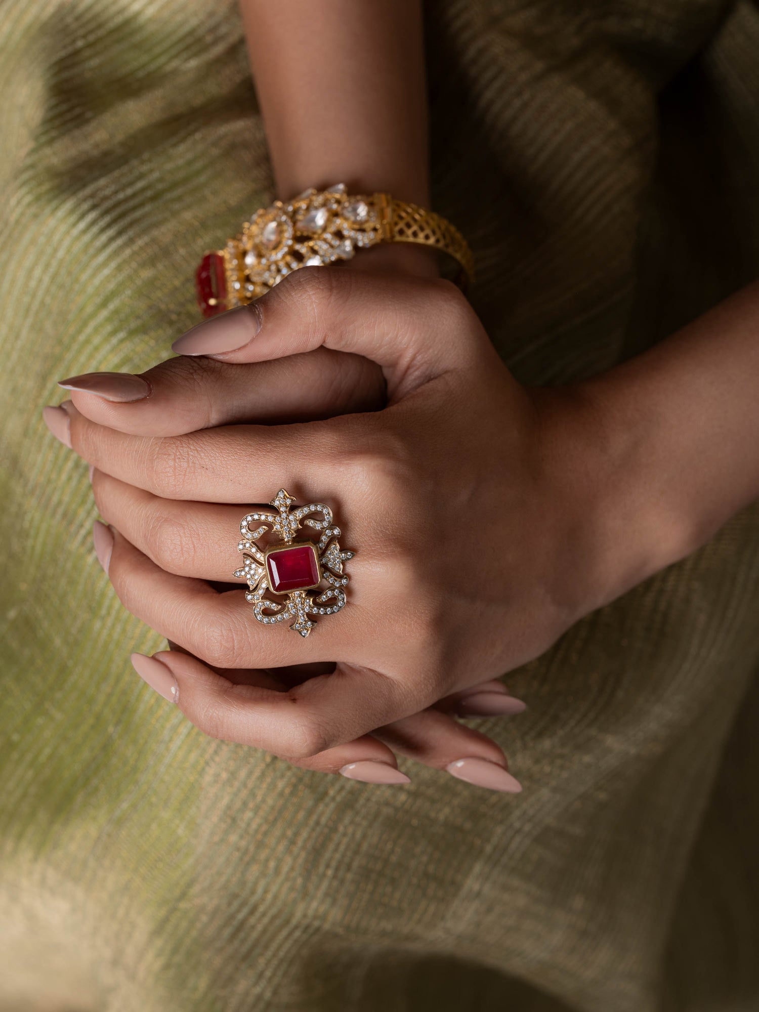 Victorian Ruby Silver Ring