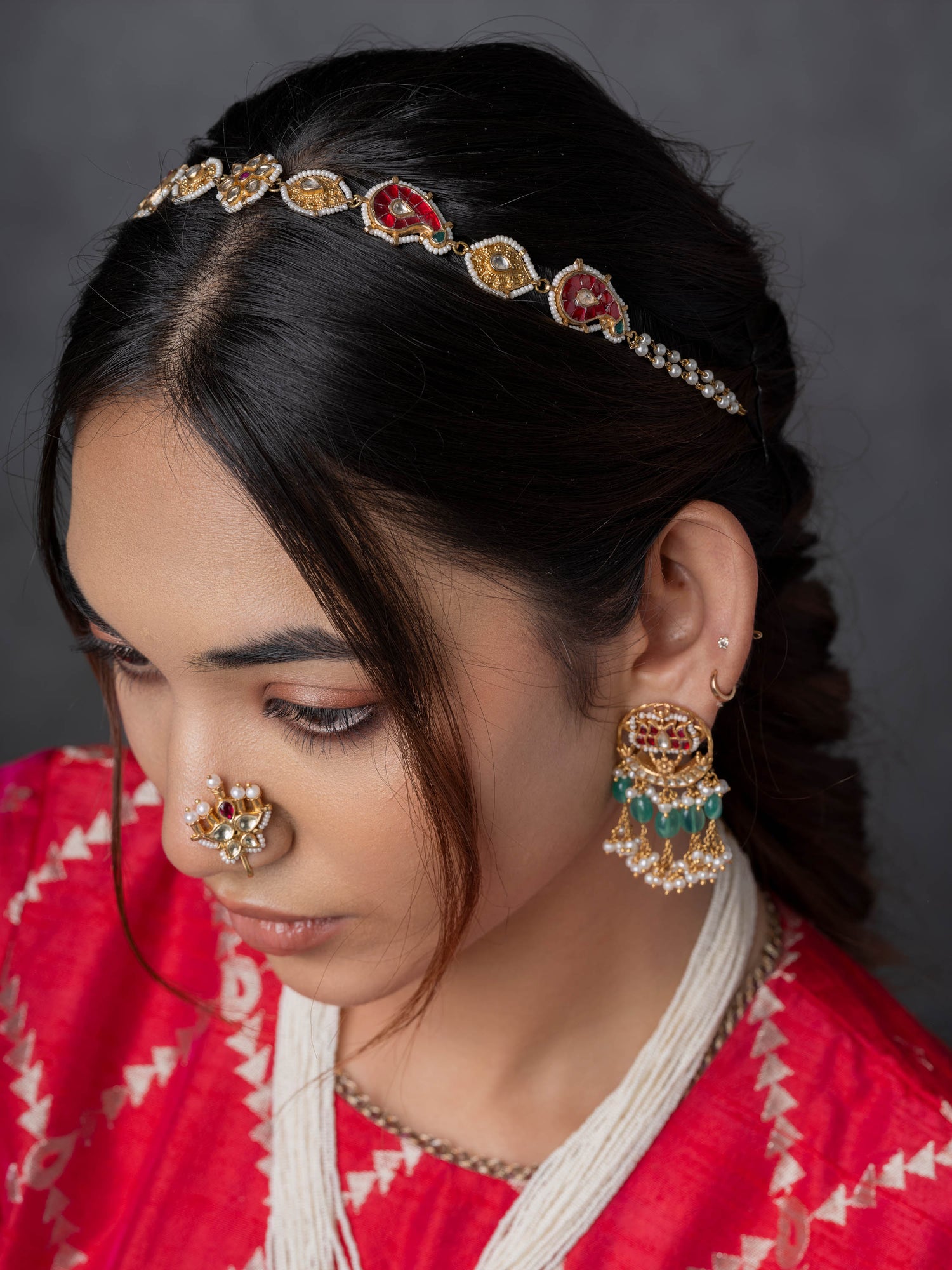 Dainty Kundan Silver Sheeshphool