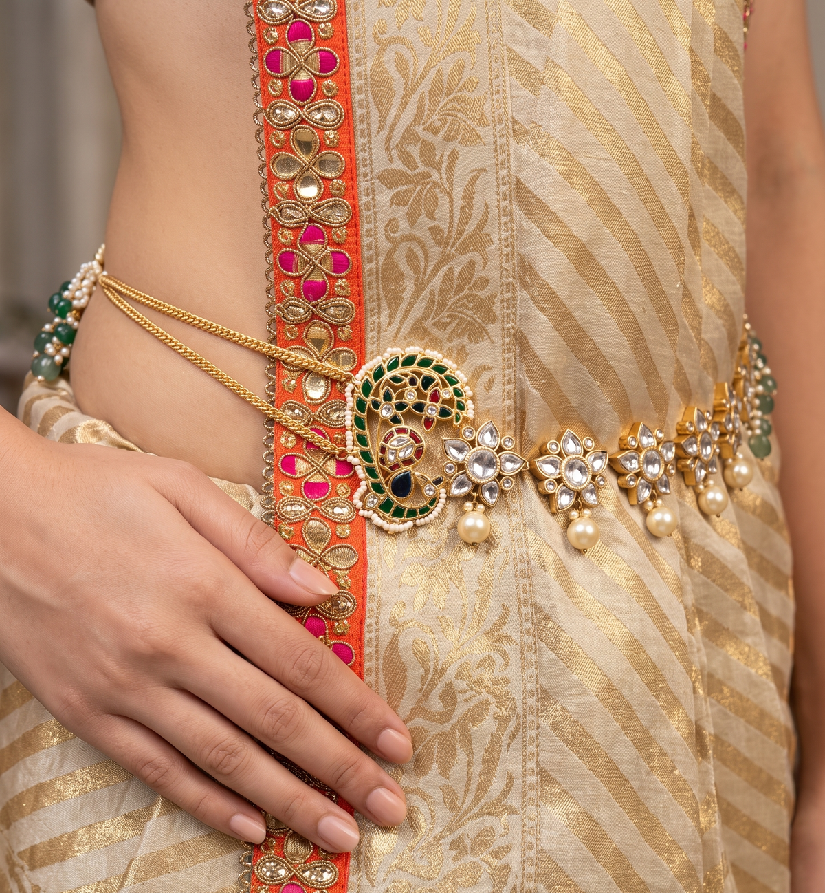 Kundan Royal Kamarband - Gold