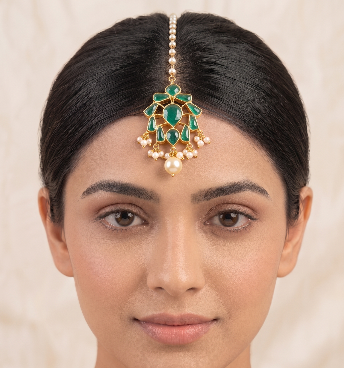 Jadau Charm Mang Tikka - Gold