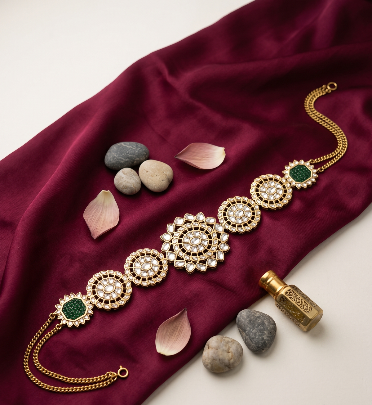 Kundan Grand Kamarband - Gold