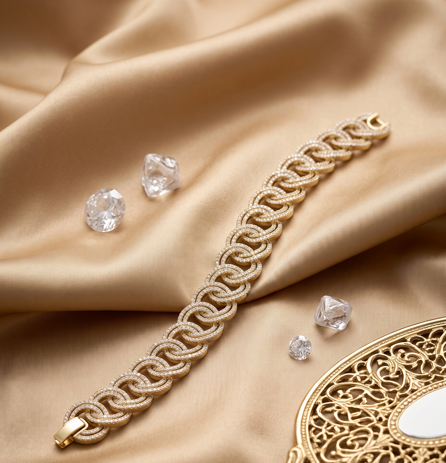Luxury Gold Plated Diamond Bracelet