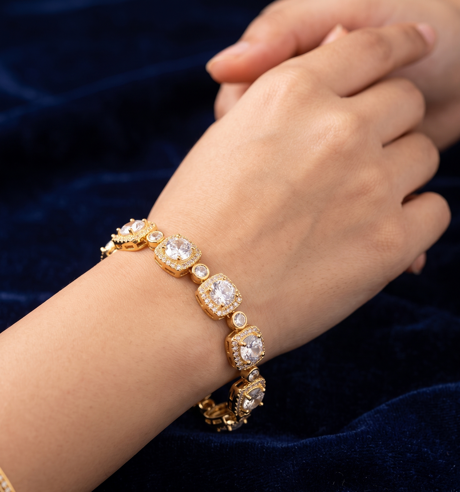 Classic Gold Plated Diamond Bracelet