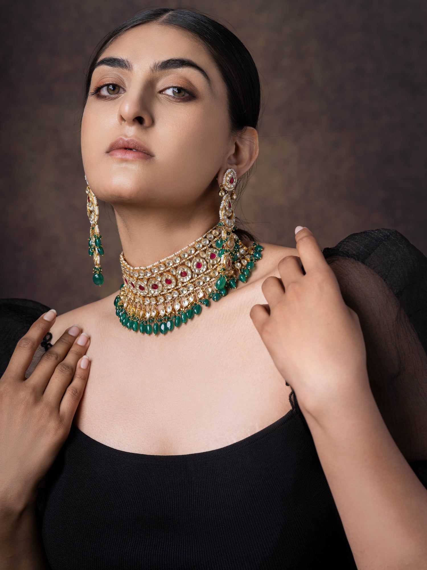 Signature Kundan Silver Choker set