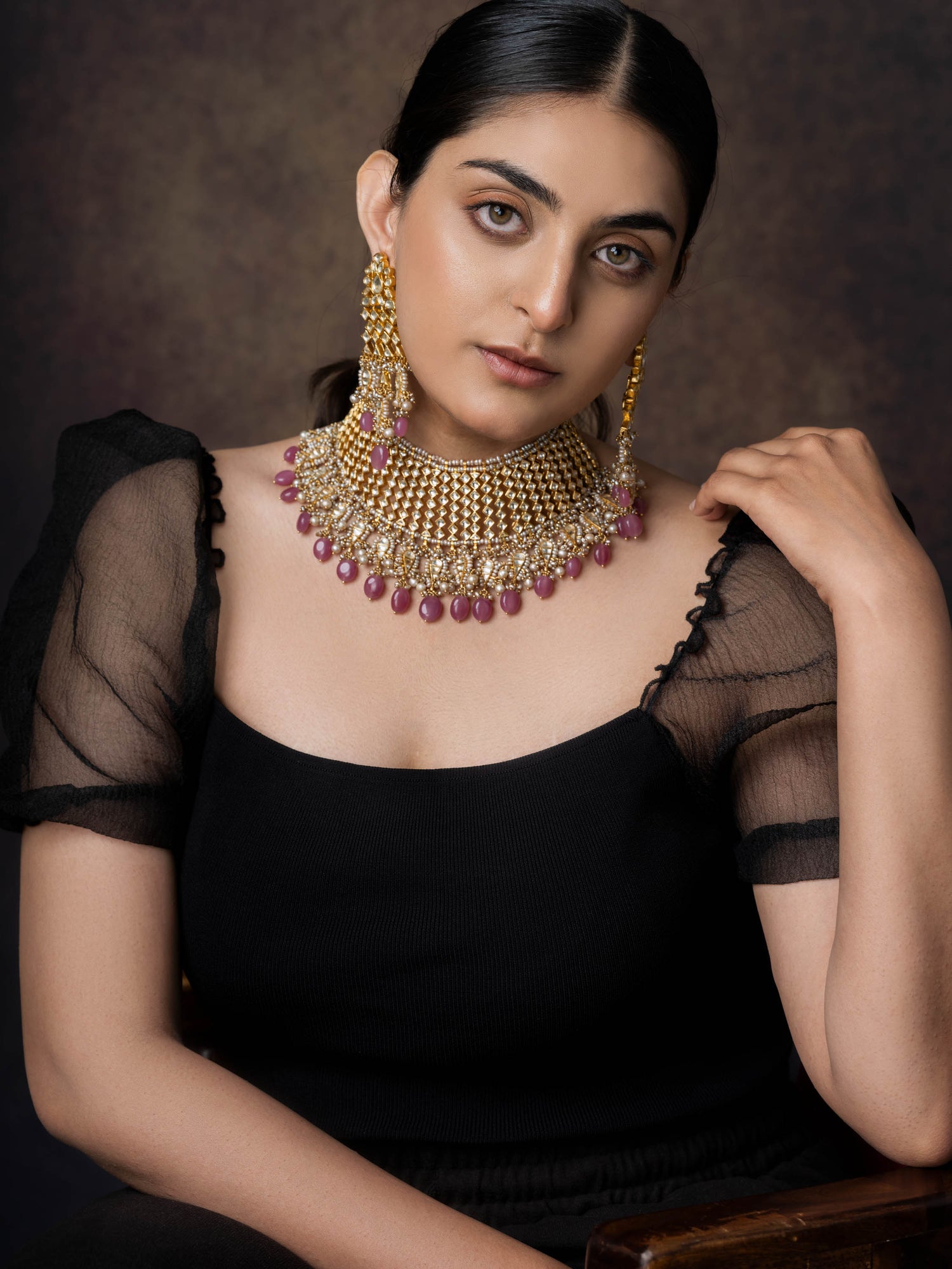 Padmavati, Heirloom Ruby Silver Choker Set