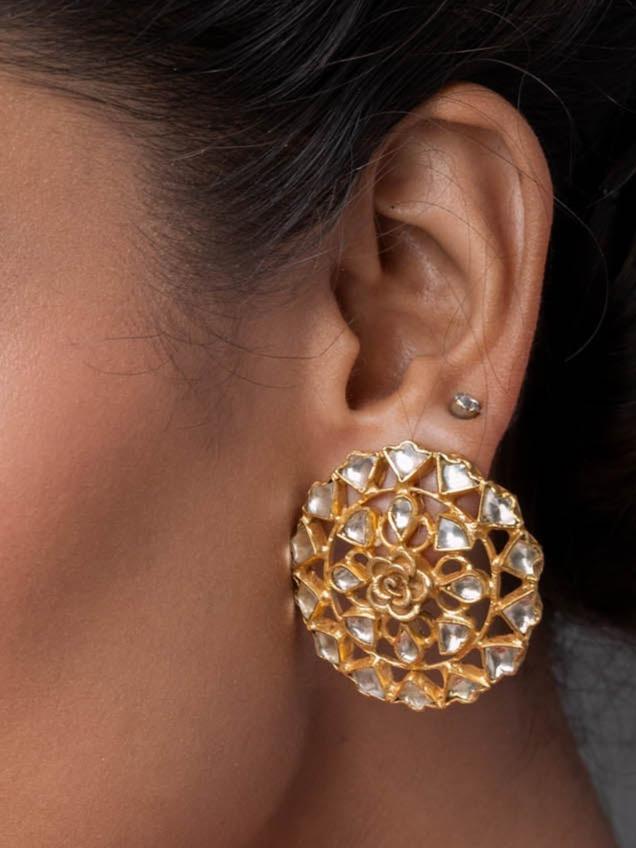 Rukmini, Regal Raani Multistrand Pearl Silver Studs