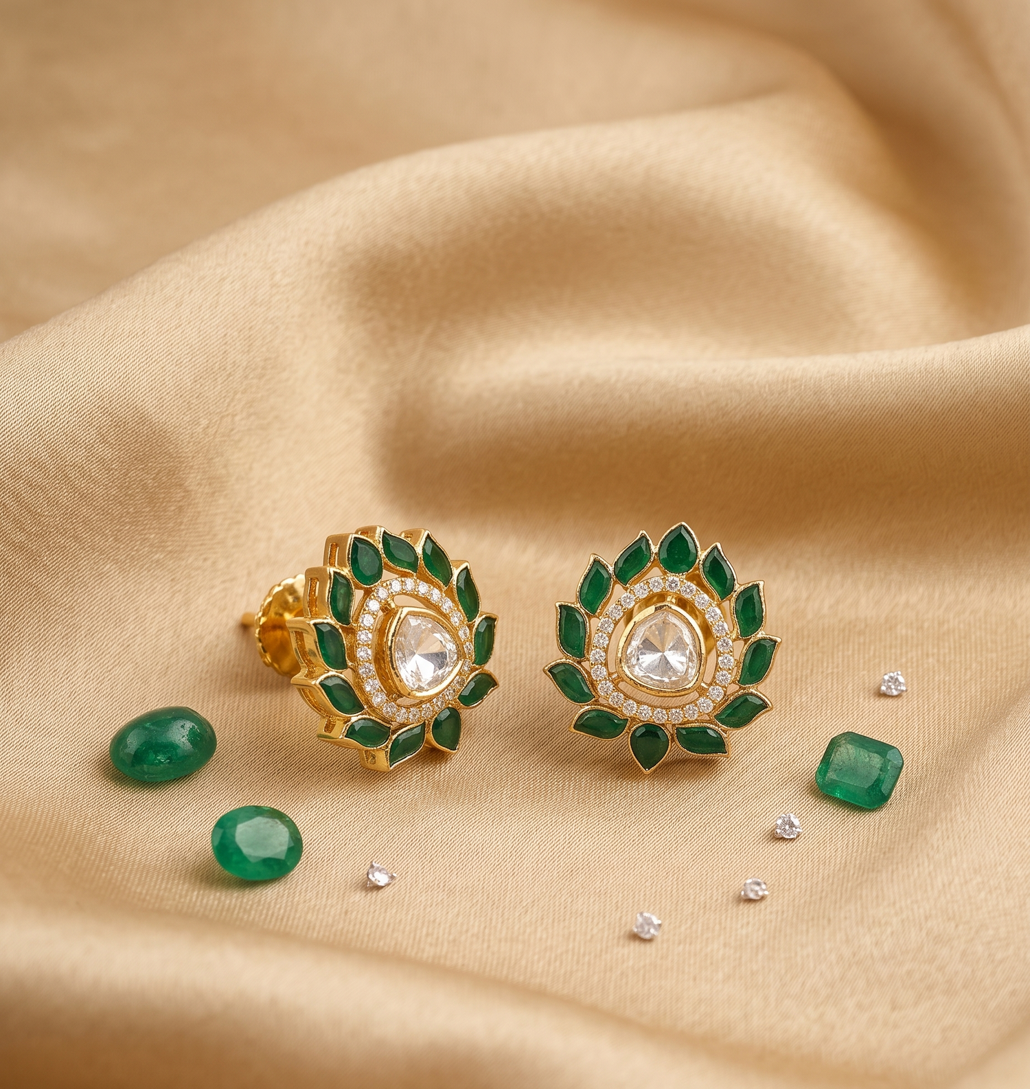 Rose Gold Diamond Stud Earrings
