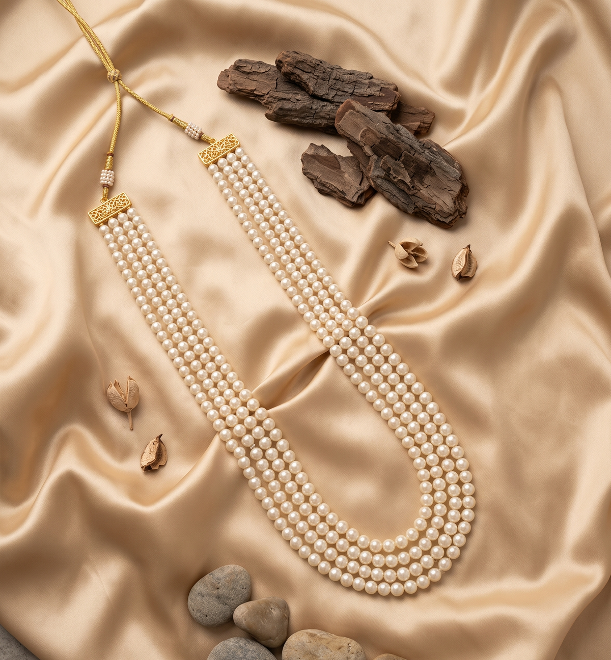 Moti Charm Groom Mala - Gold