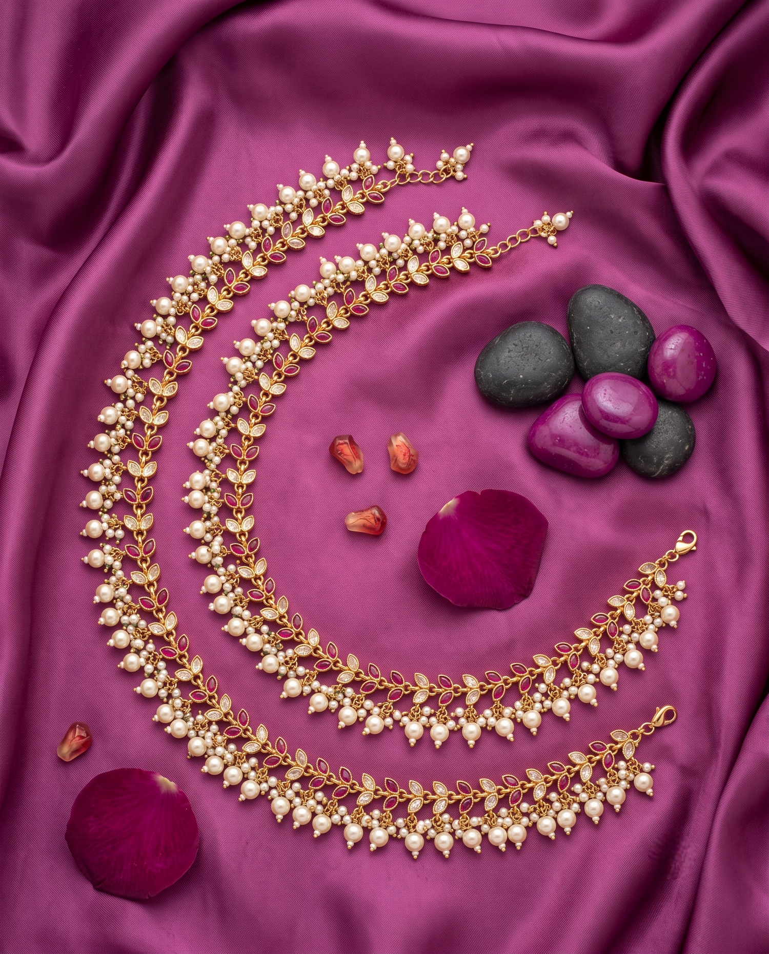 Heritage Kundan Wedding Gold Plated Payal Pair