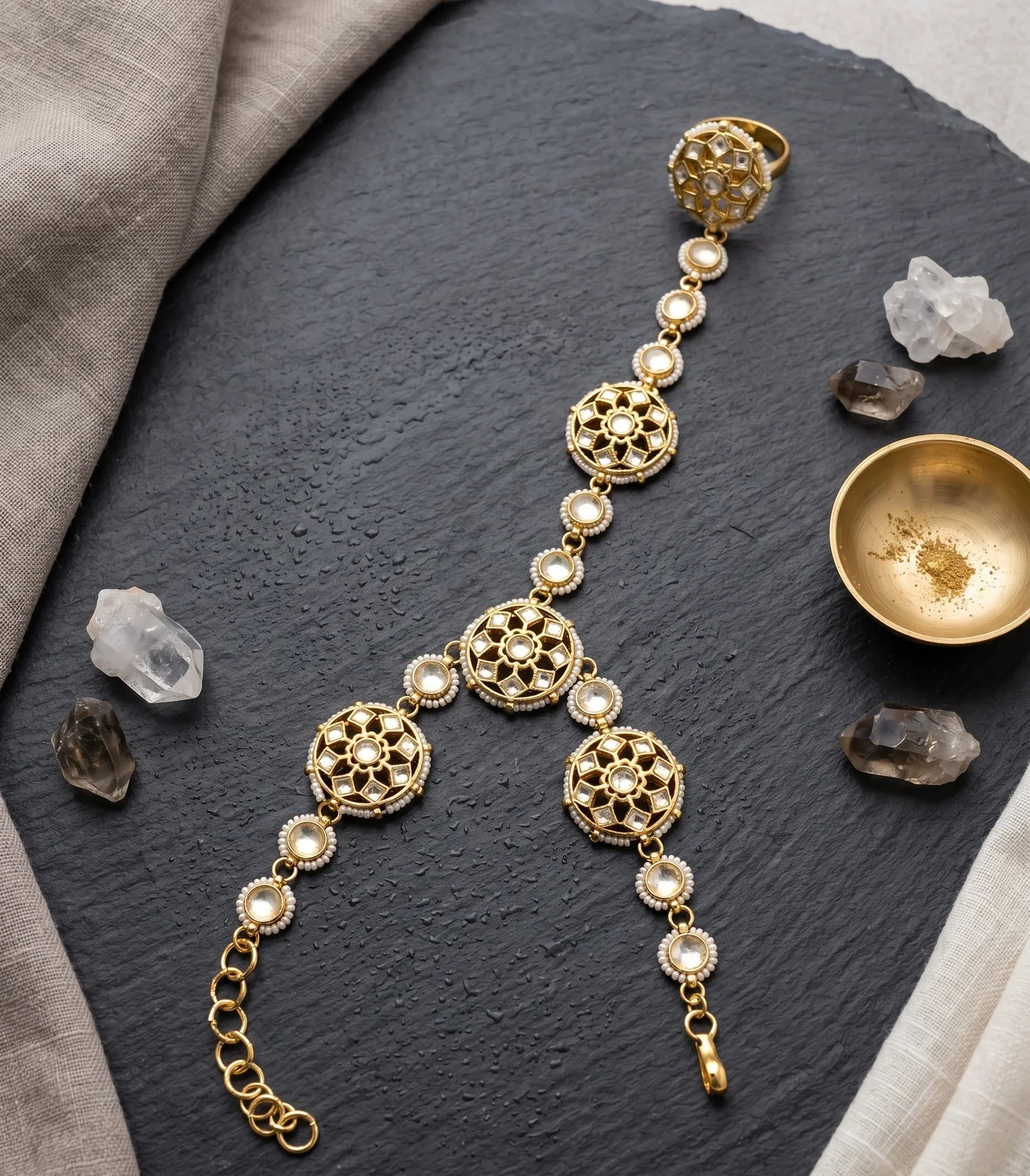 Jadtar Regal Hathphool - Gold
