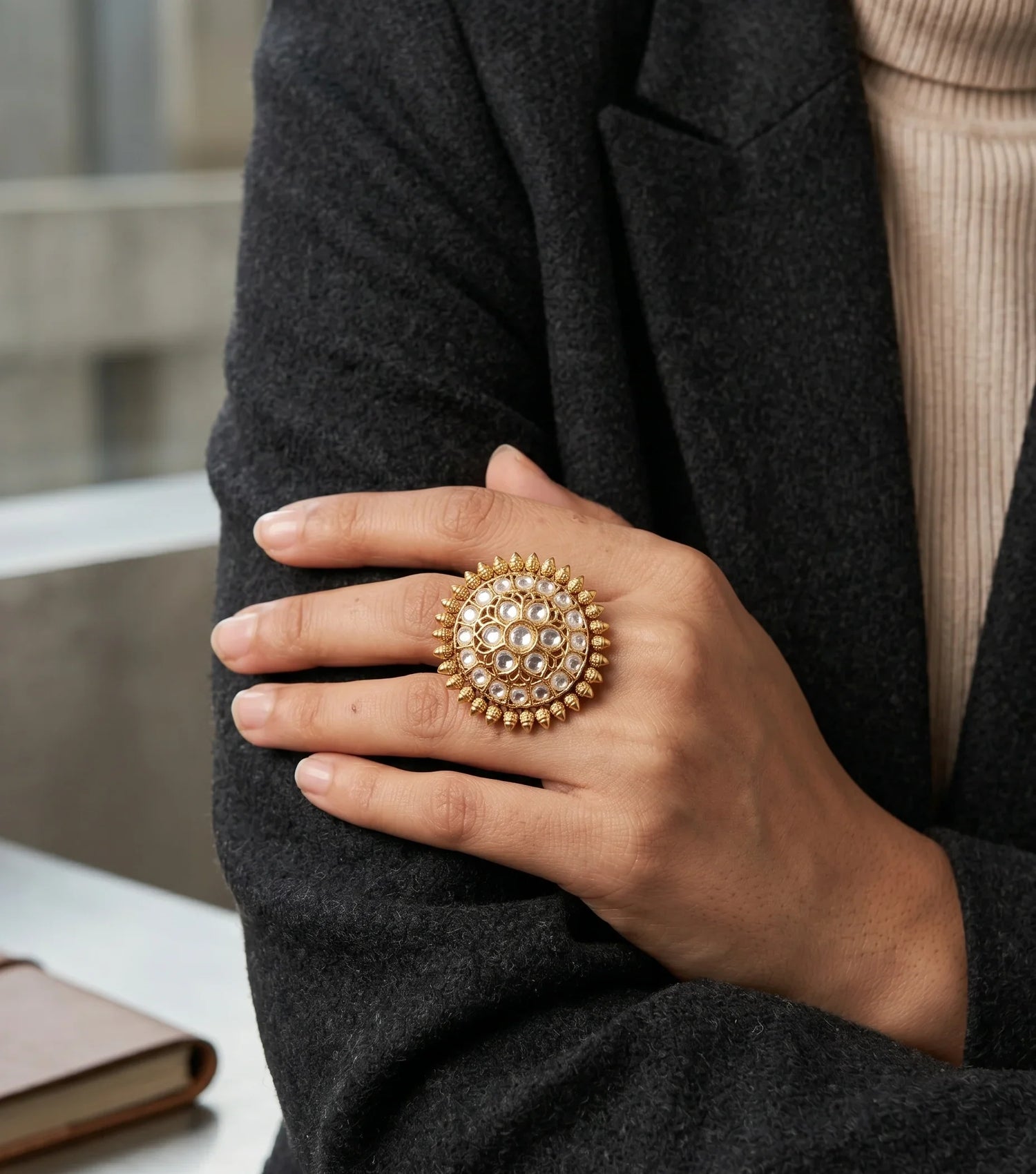 Classic Jadtar Gold Ring