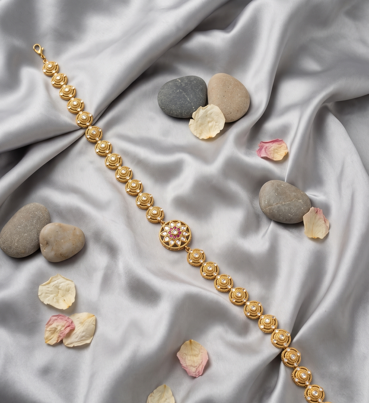 Polki Elegance Kamarband - Gold