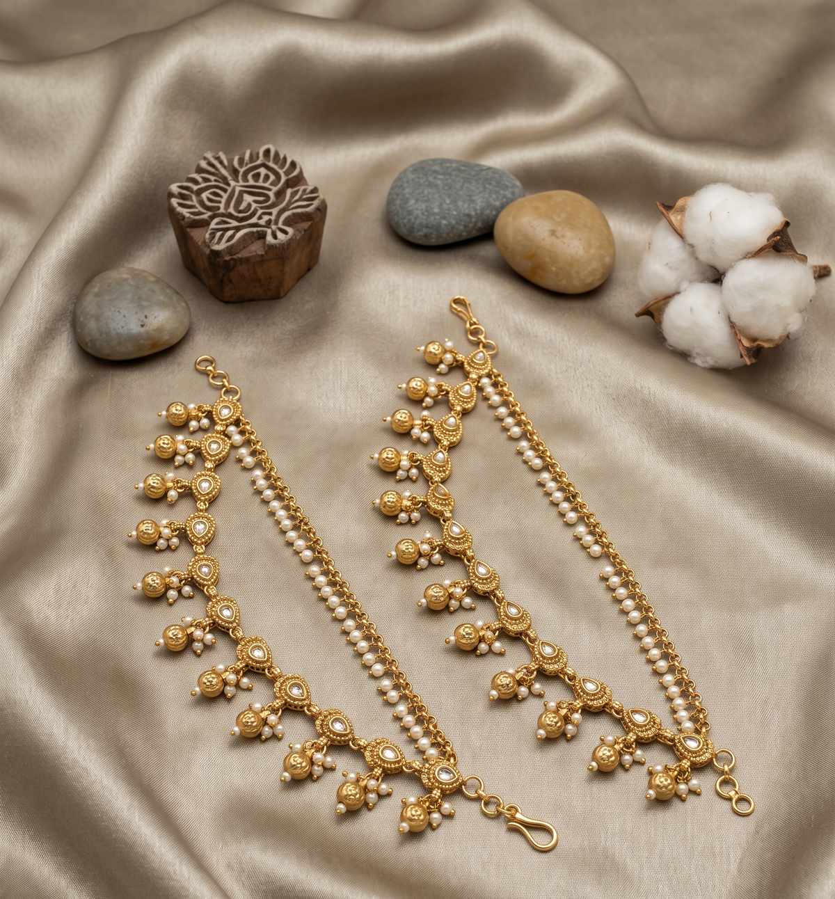 Jadau Shine Earchain - Gold
