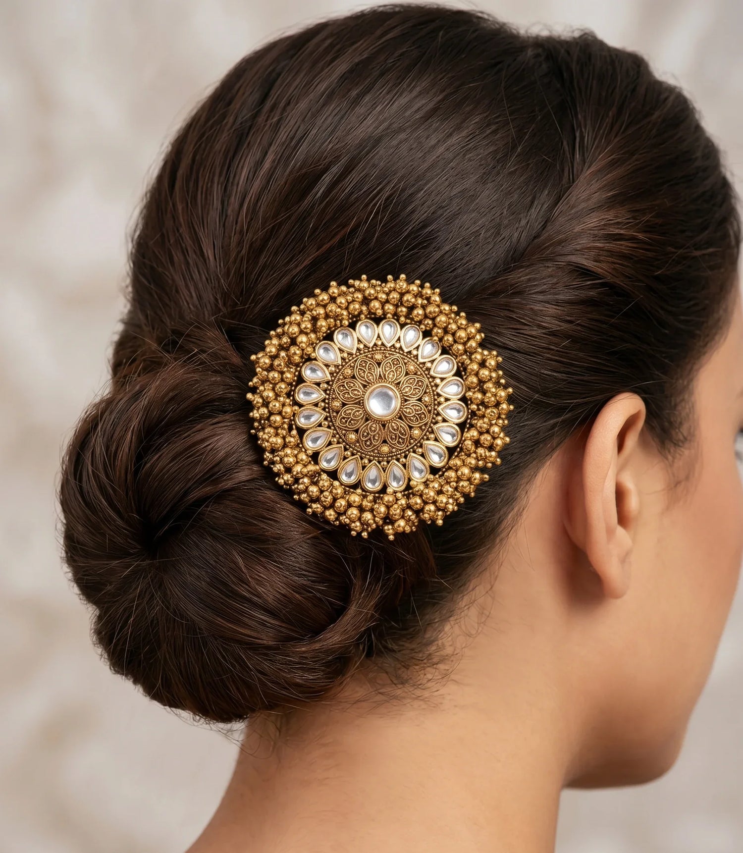 Jadau Classic Hair Clip - Gold