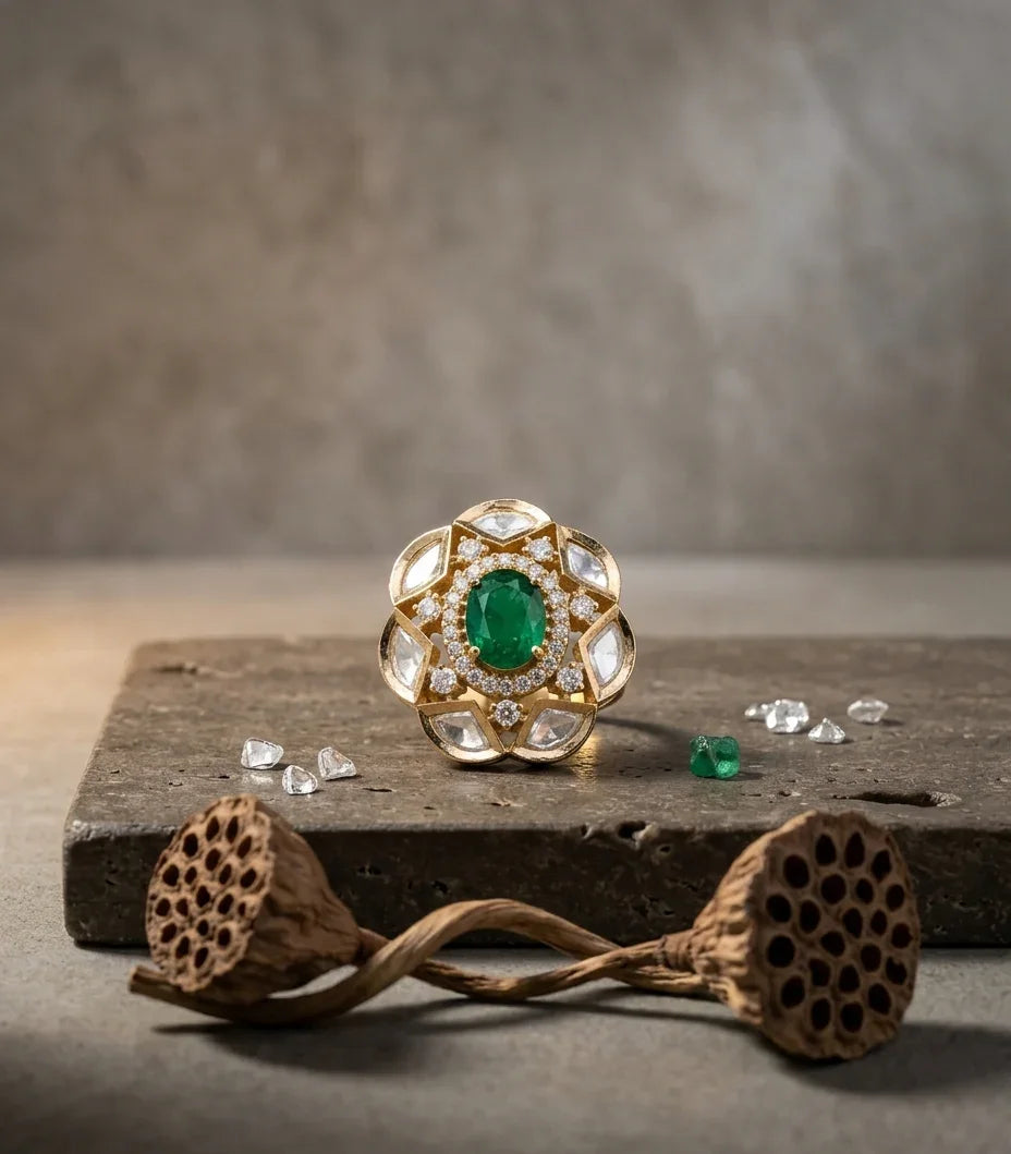Chic Polki Ring – Gold