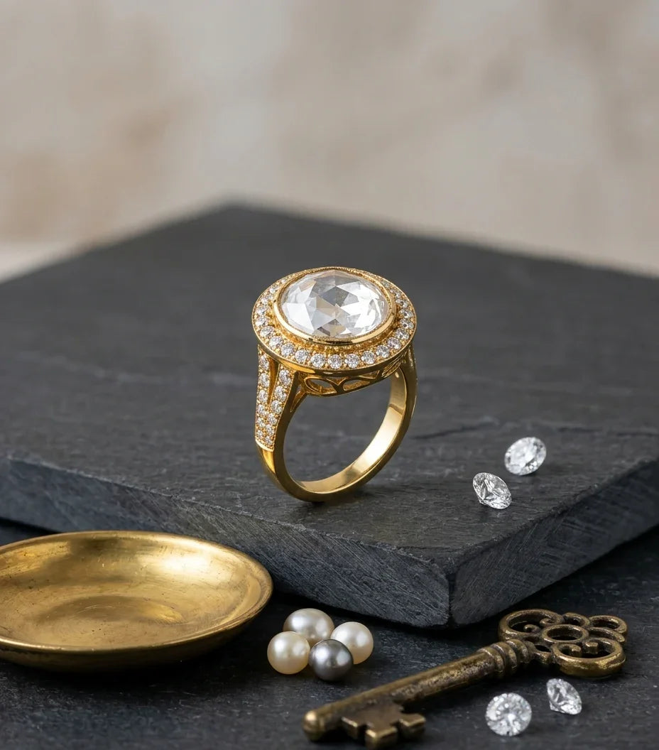 Classic Polki Ring – Gold