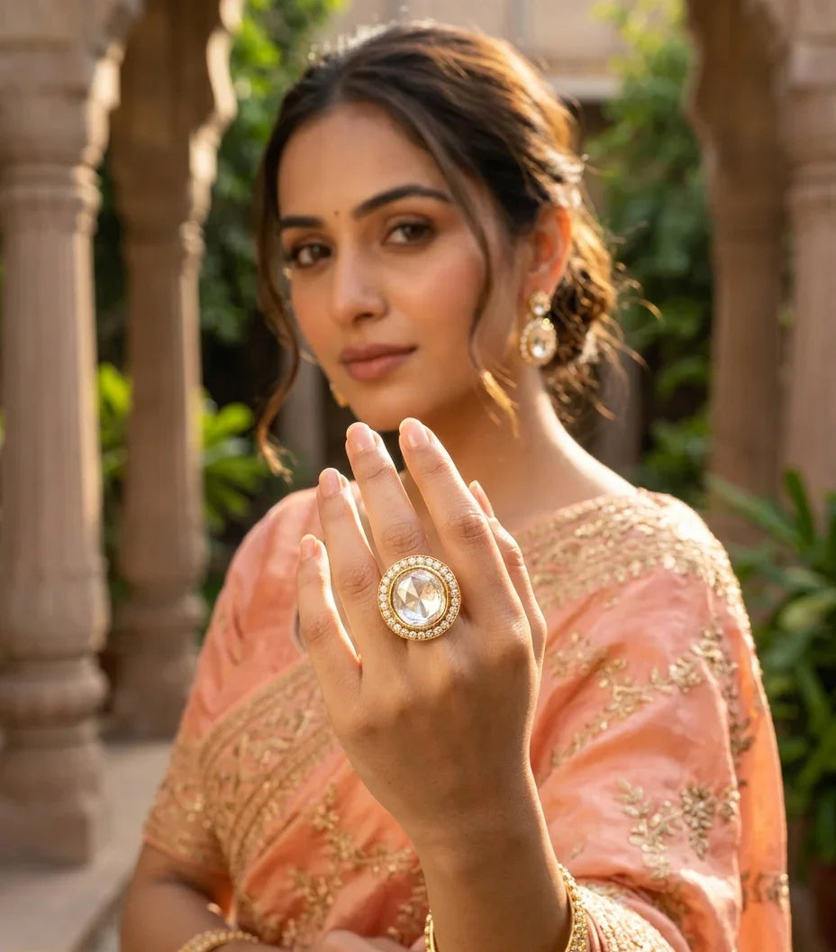 Classic Polki Ring – Gold