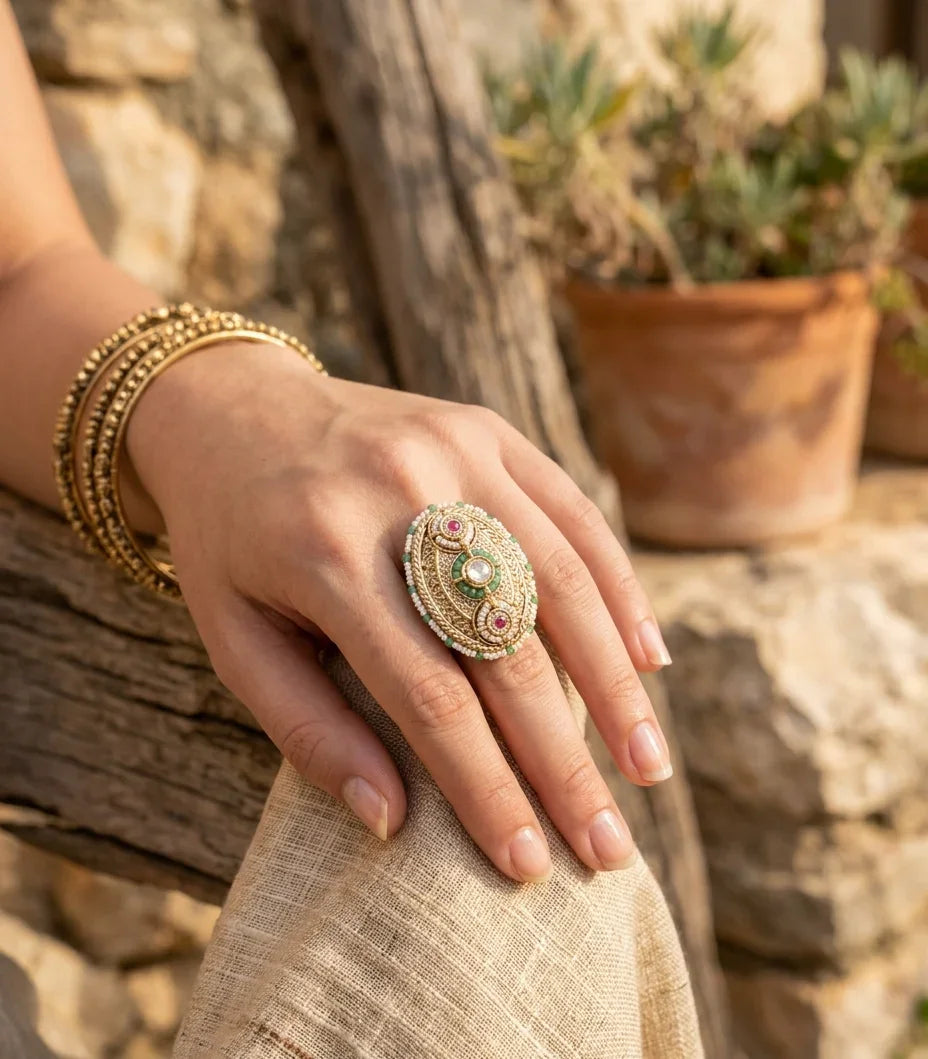 Classic Jadau Ring – Gold