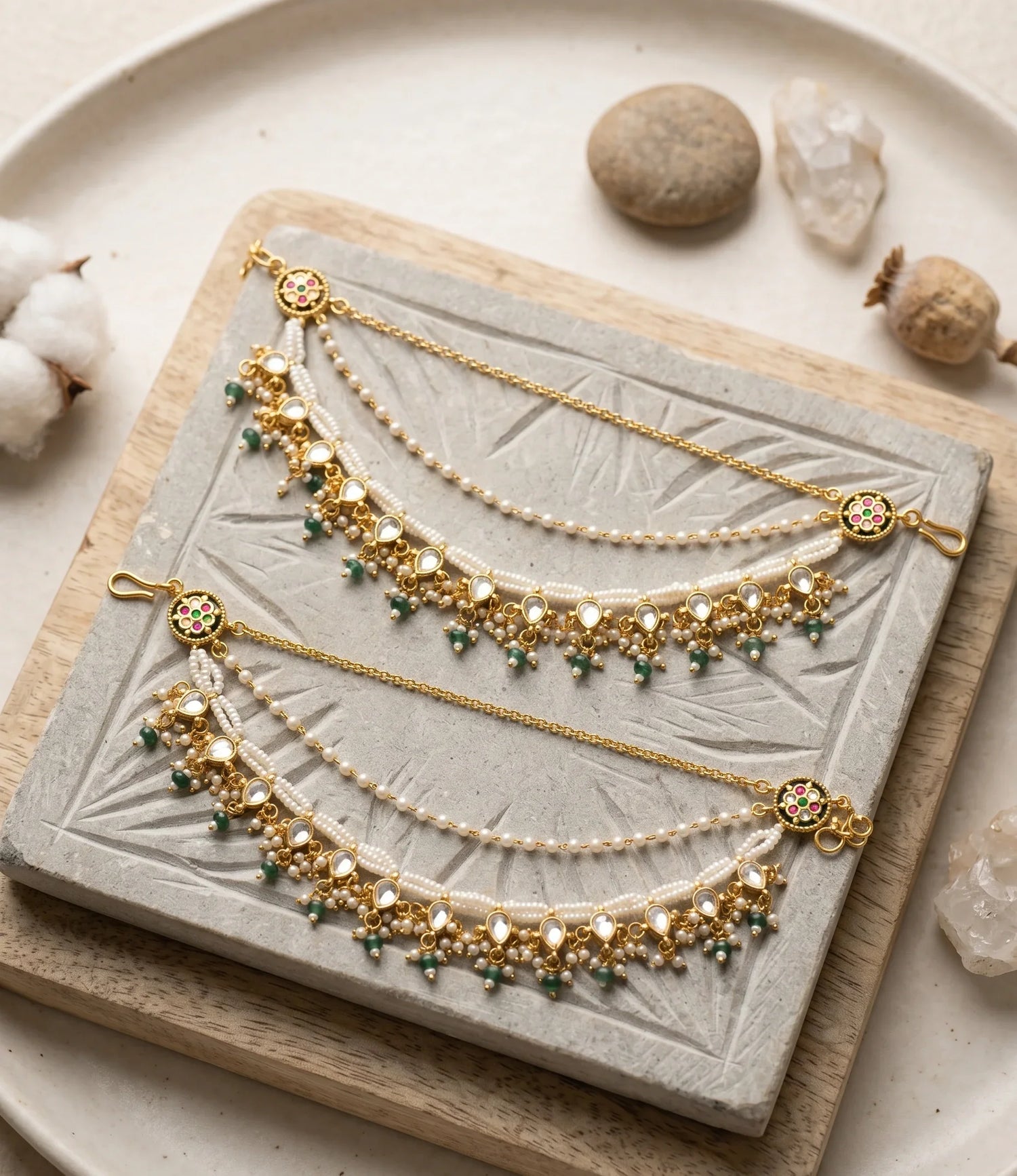 Noorjahan Royal Ear Chain - Gold